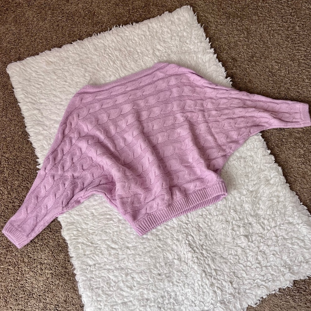 Military Hippie lilac batwing cropped sweater, small/med
